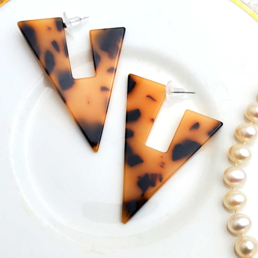 💫5/$25 Triange Leopard Acrylic Earrings